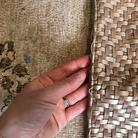 Like New Anthropologie Cara Woven Fold Over Clutch Handbag - Picture 11 of 12